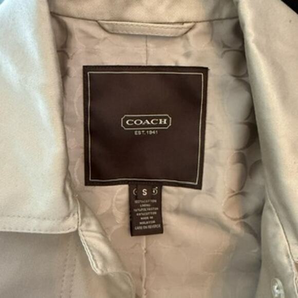 new coach tan trench coat size small - Picture 7 of 7